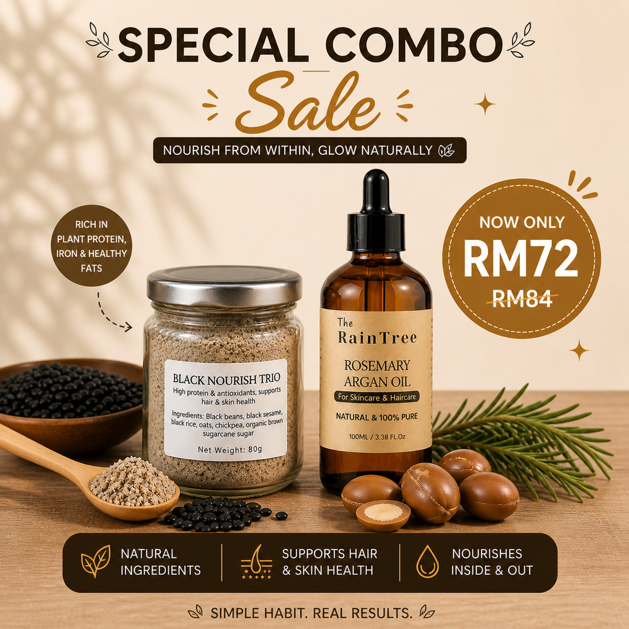 Special combo haircare from within